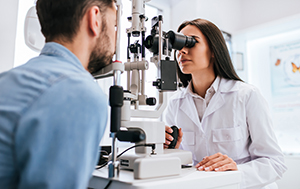 Man Having an Eye Exam